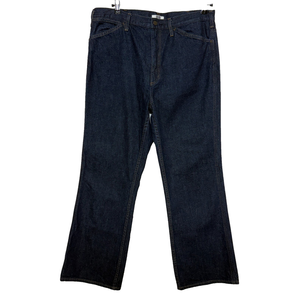 Uniqlo Jeans Mens Blue Tag Size 32 Measures 34x29‎ Straight Leg Dark Wash